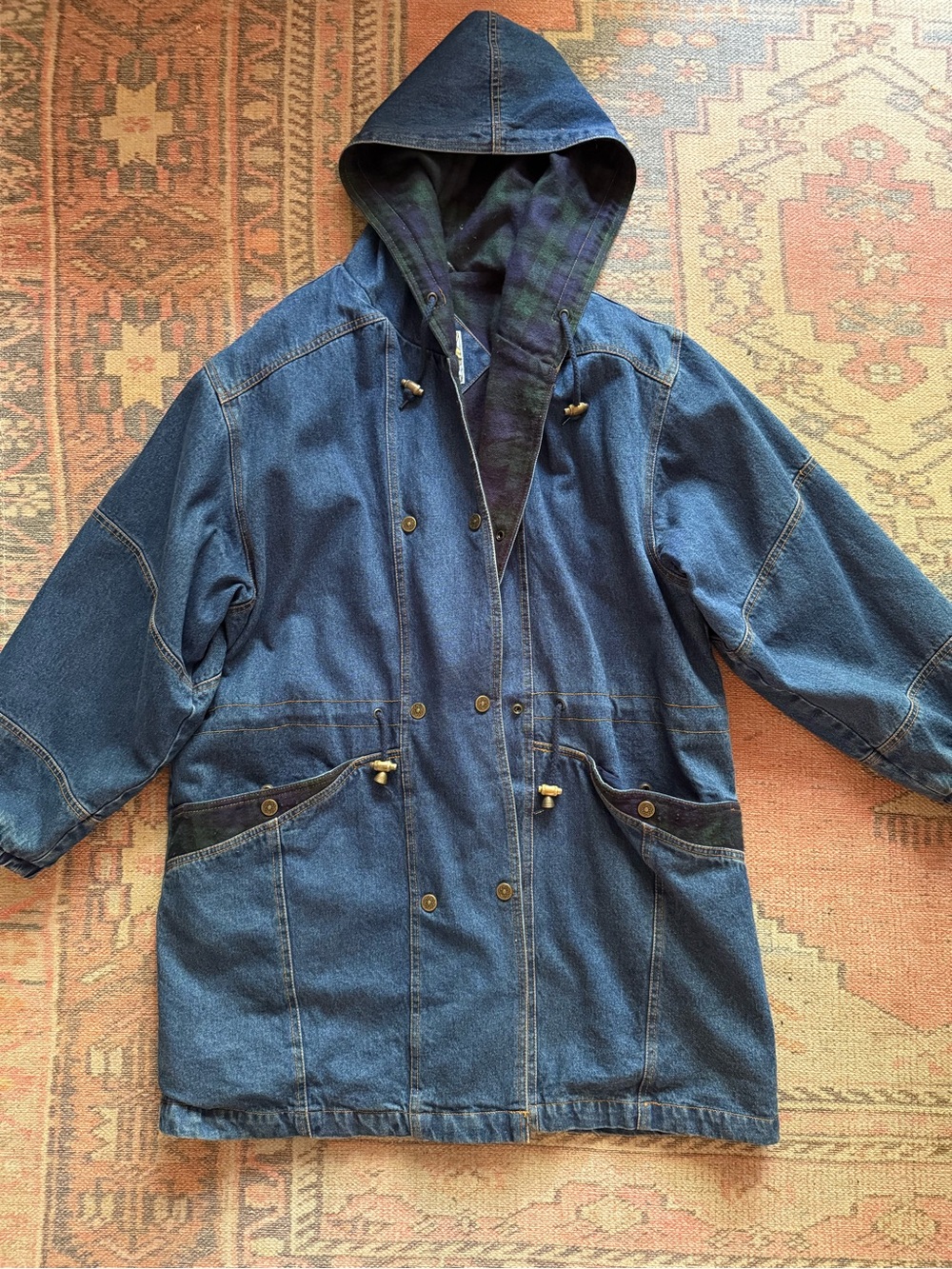 Vintage 90’s Rare Current Seen Oversized Denim Parka— Heavyweight